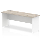 Impulse Straight Office Desk W1800 x D600 x H730mm Panel End Leg Grey Oak Finish White Frame  - TT000152 DD